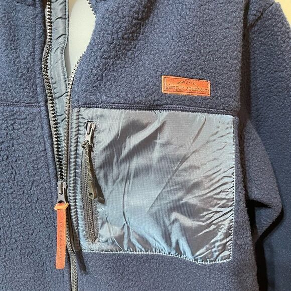 Simple Southern Mens Sherpa Jacket Med Blue NWT - Picture 2 of 10
